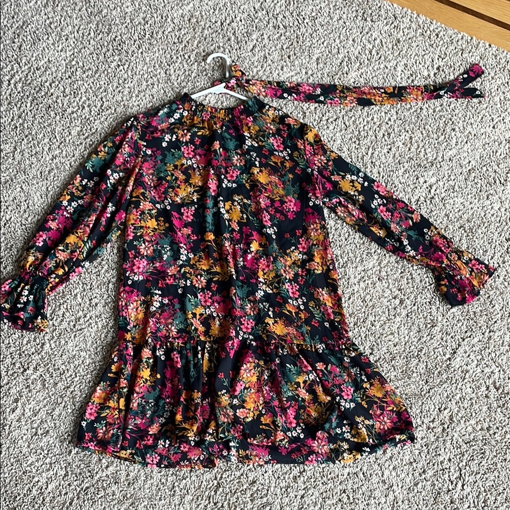 Pink and Red Ruffled Tiered Sundress with Bishop Sleeves